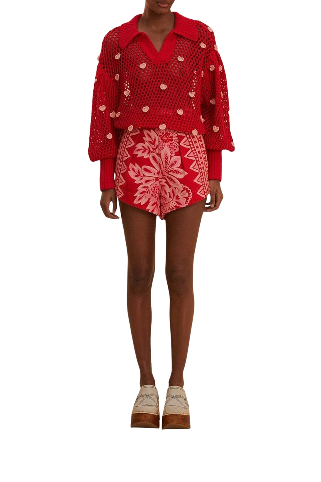 Pull Coeurs en coton - Rose