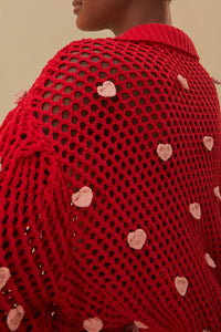 Pull Coeurs en coton - Rose