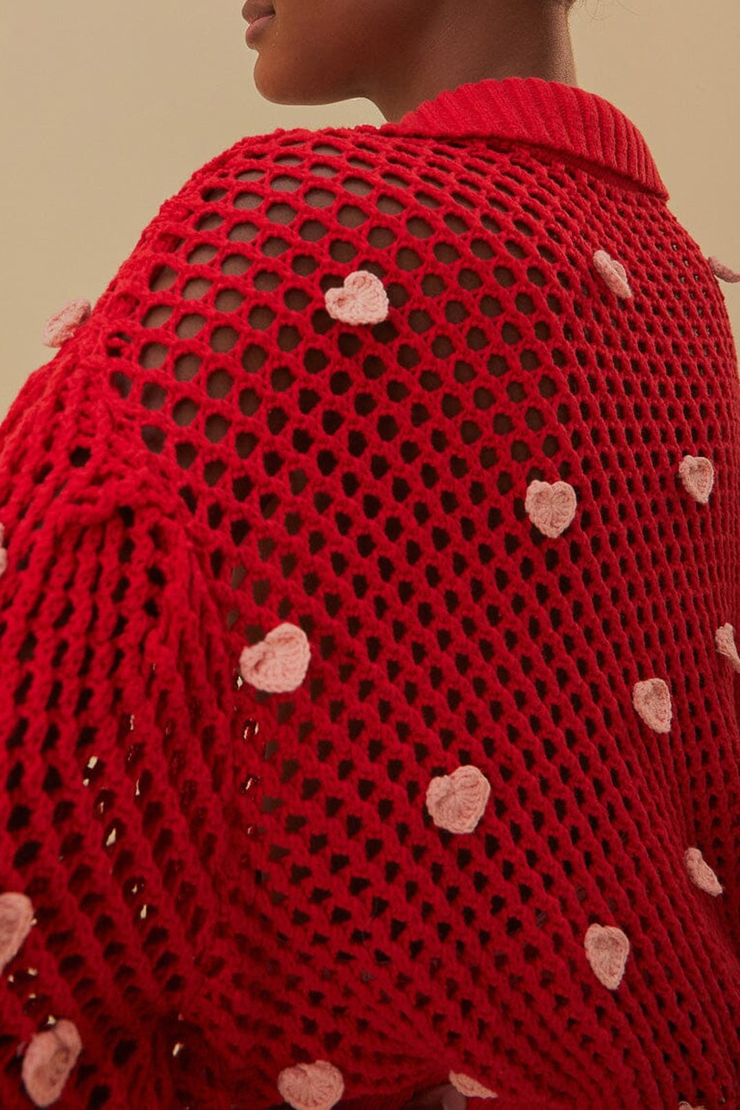 Pull Coeurs en coton - Rose