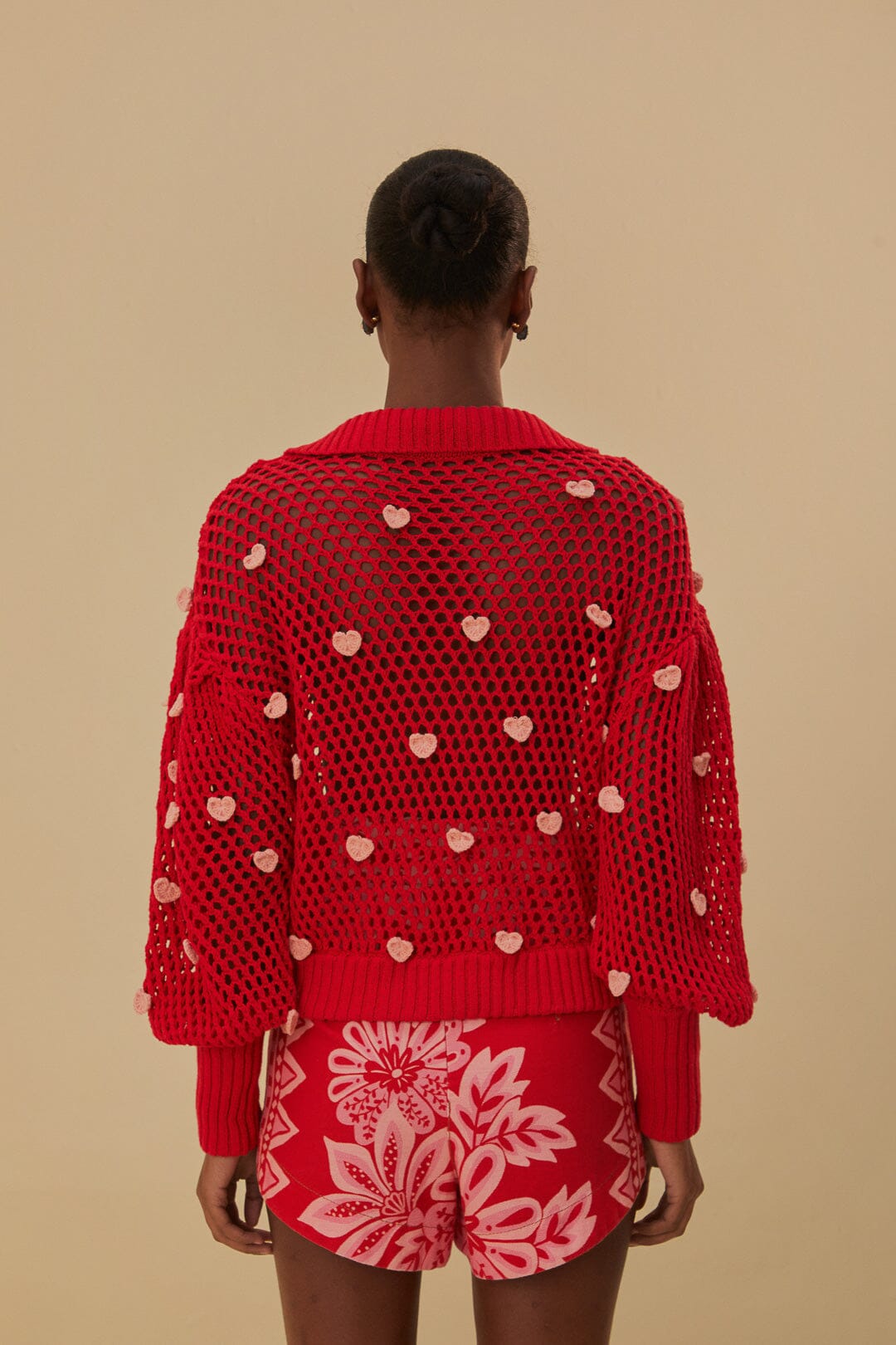 Pull Coeurs en coton - Rose