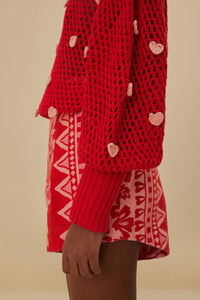 Pull Coeurs en coton - Rose