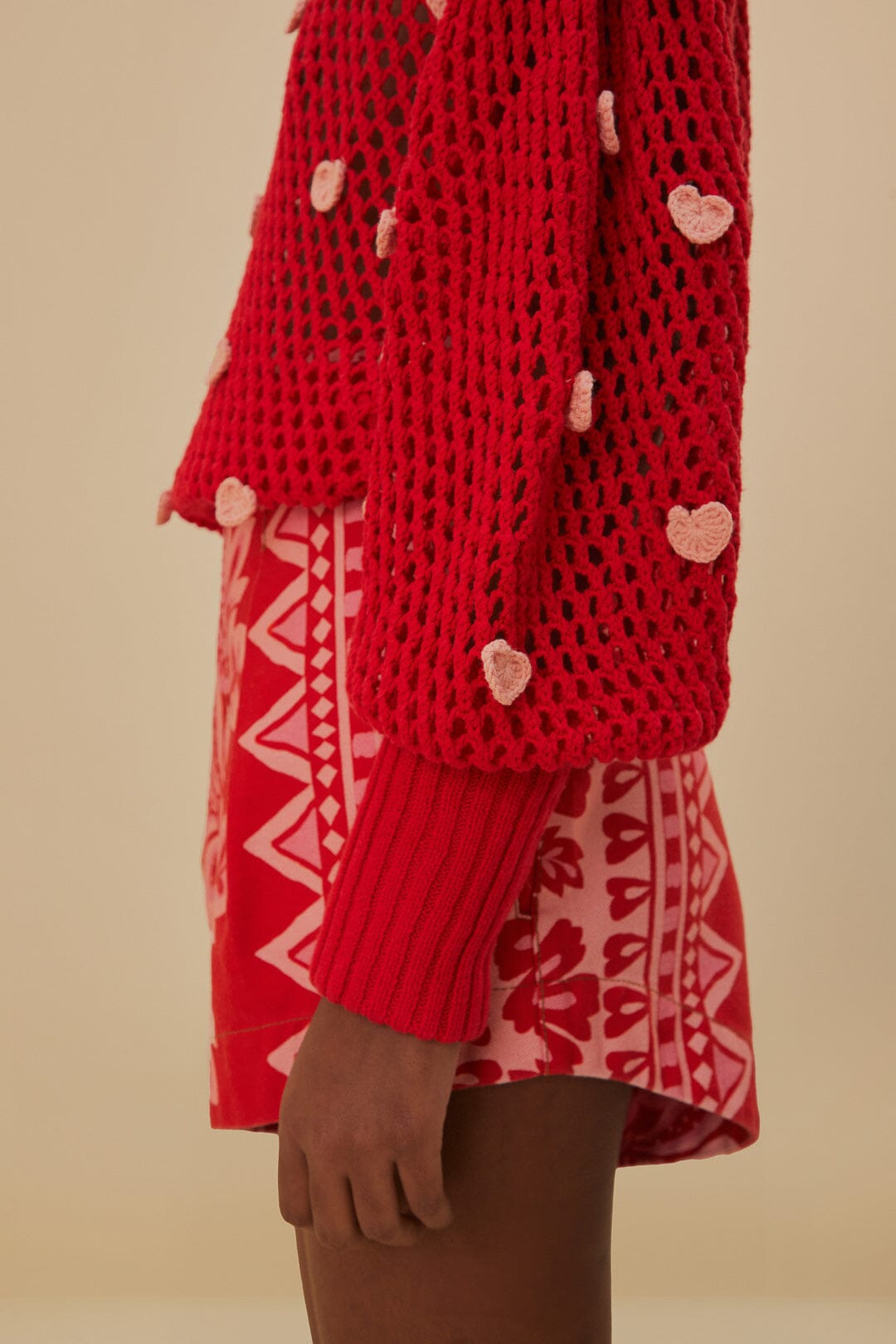 Pull Coeurs en coton - Rose