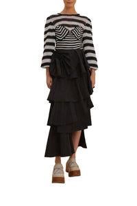 Black And White Blouse - Black And White