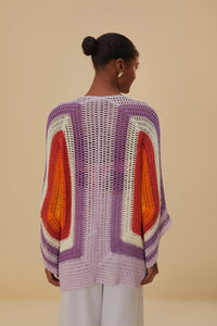 Kimono Sunset en crochet - Multicolore
