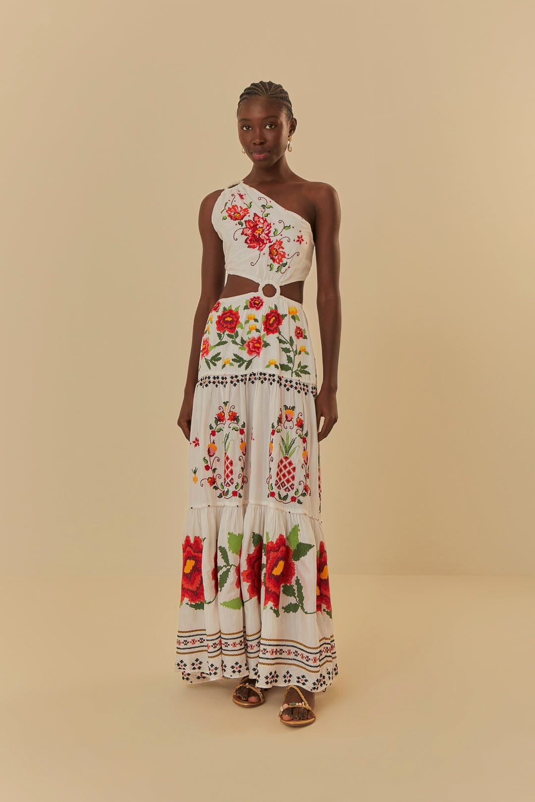 NEW_Carmina Floral Off-White Robes courtes - Carmina Floral Off-White
