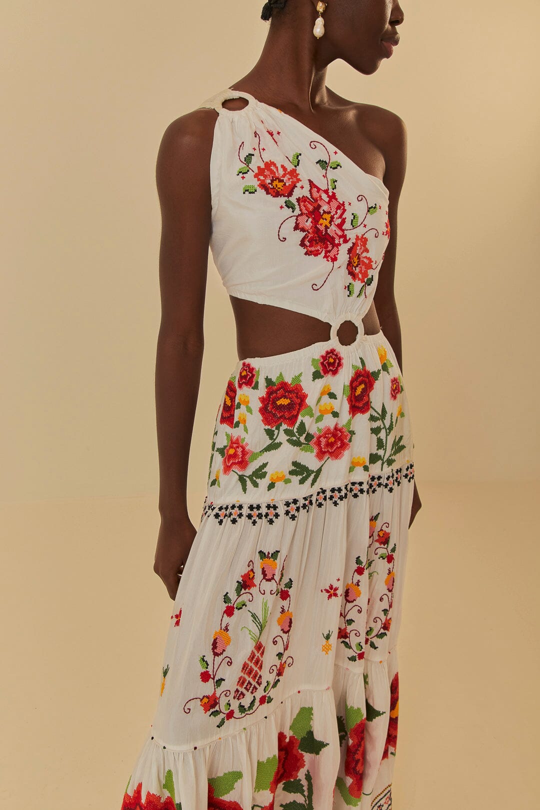 NEW_Carmina Floral Off-White Robes courtes - Carmina Floral Off-White