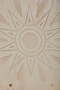 Robe midi à bretelles Richelieu en lin - Blanc