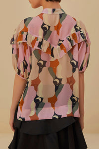Blouse à manches courtes - Multicolore