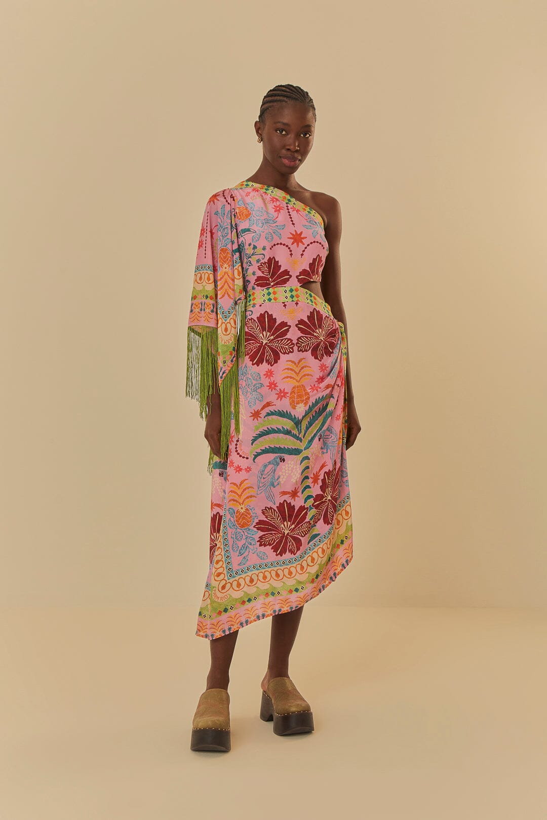 NEW_Fruits Queen Scarf Pink Robes midi - Fruits Queen Scarf Pink