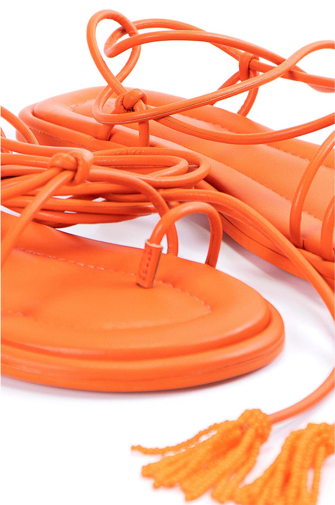 MEDIA OFF LINE_Sandales plates à lacets - Orange