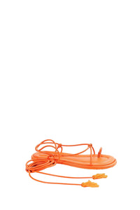 MEDIA OFF LINE_Sandales plates à lacets - Orange
