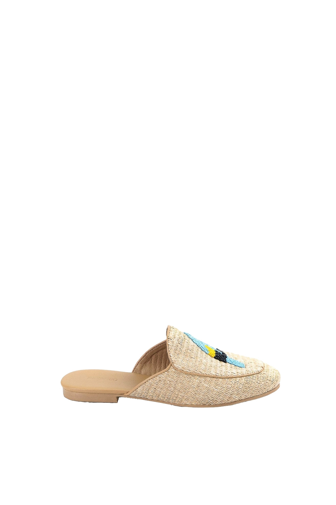 MEDIA OFF LINE_Mules artisanales Perroquet en raphia - Beige
