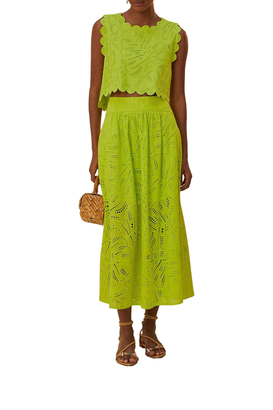 MEDIA OFF LINE_Top court Monstera Eyelet - Vert
