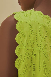 MEDIA OFF LINE_Top court Monstera Eyelet - Vert