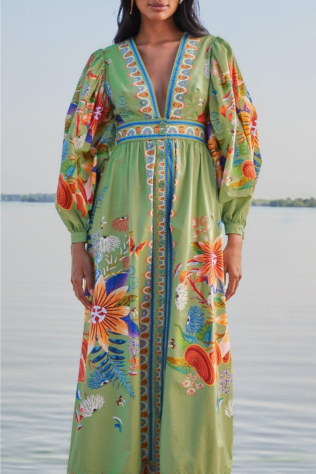 DJV_Bright Yard Green Robes midi - Bright Yard Green