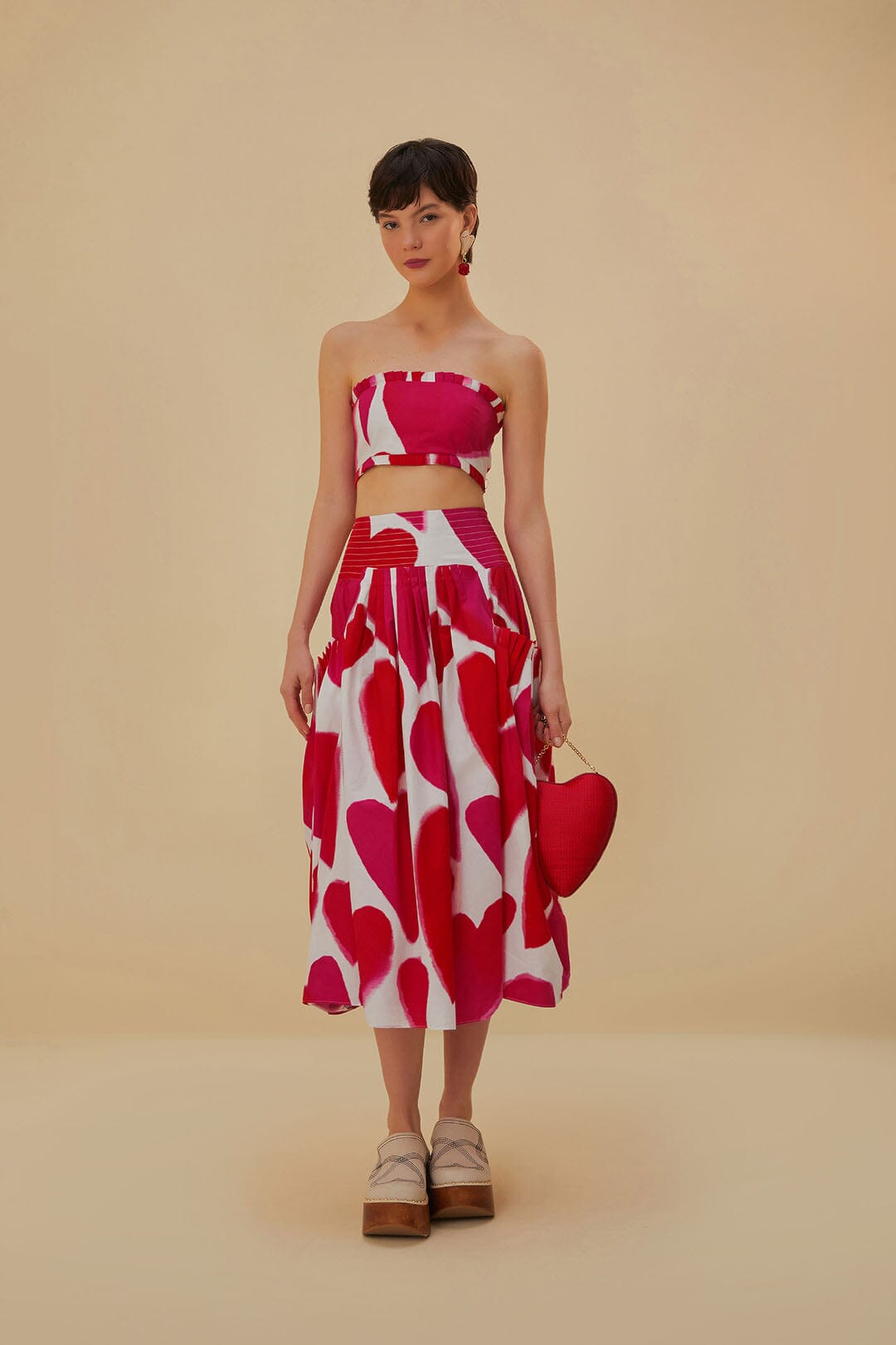 NEW_Painted Hearts Off White Jupes & Shorts - Painted Hearts Off White