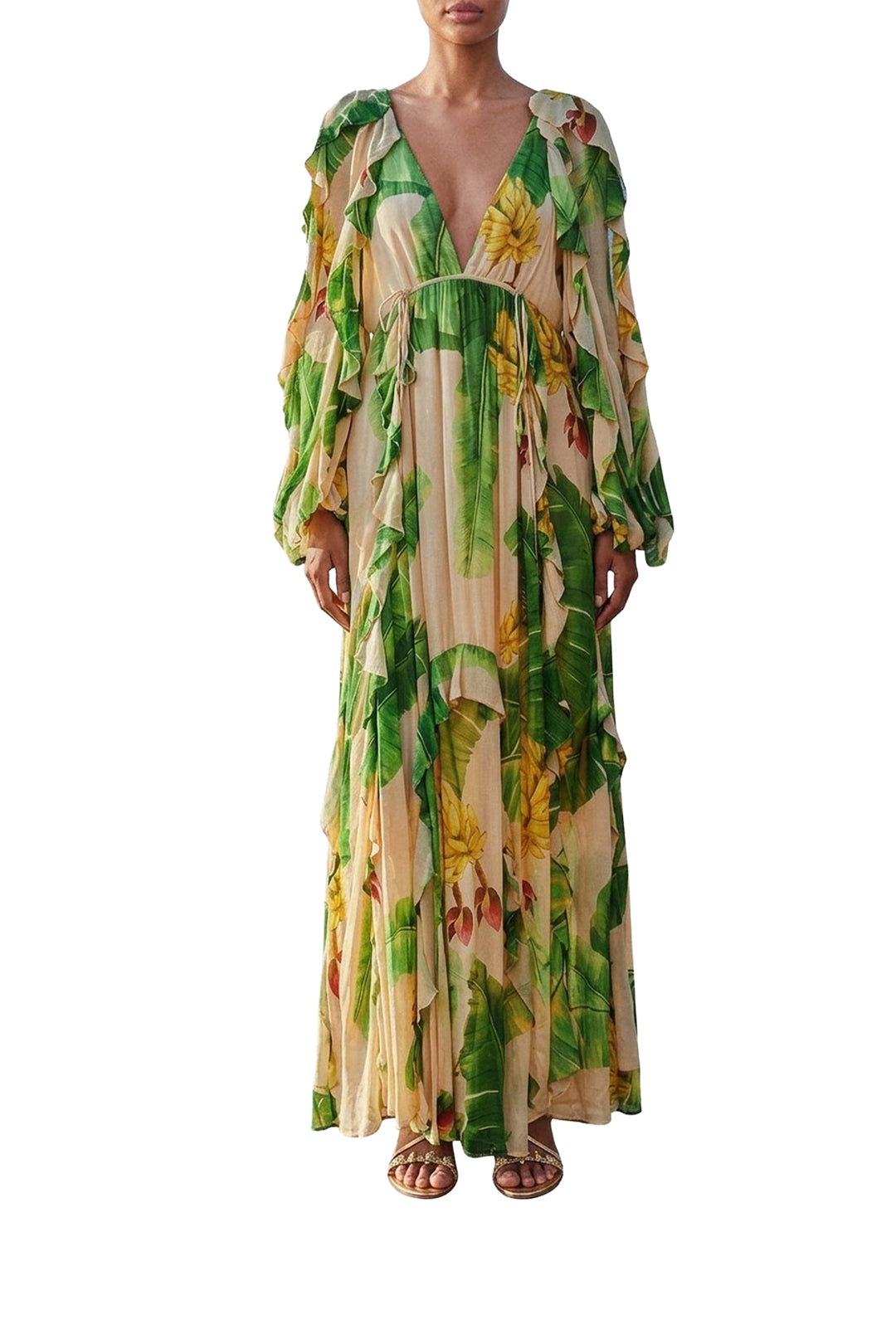 Robe longue Fresh Bananas - Vert
