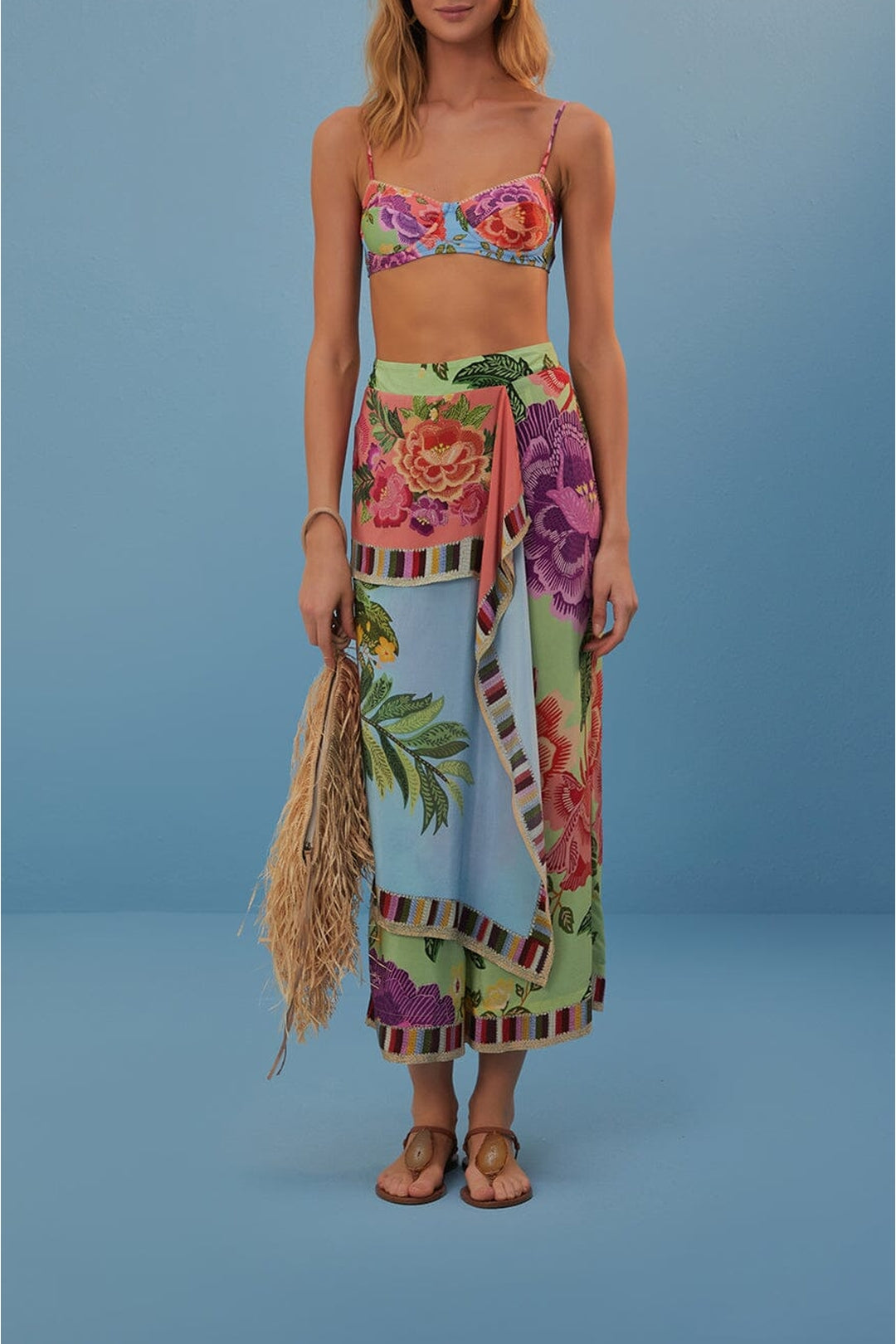 DJV_Flower Scarves Multicolor Beachwear - Flower Scarves Multicolor