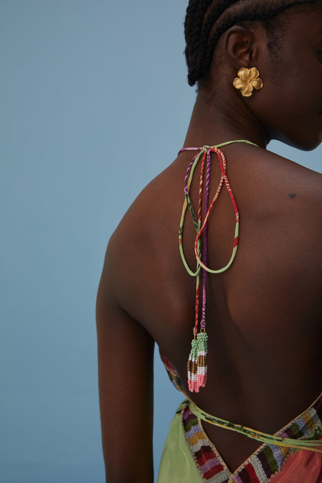 Robe longue dos nu - Multicolore