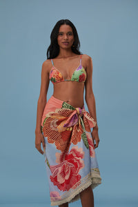 NEW_Flower Scarves Multicolor Beachwear - Flower Scarves Multicolor
