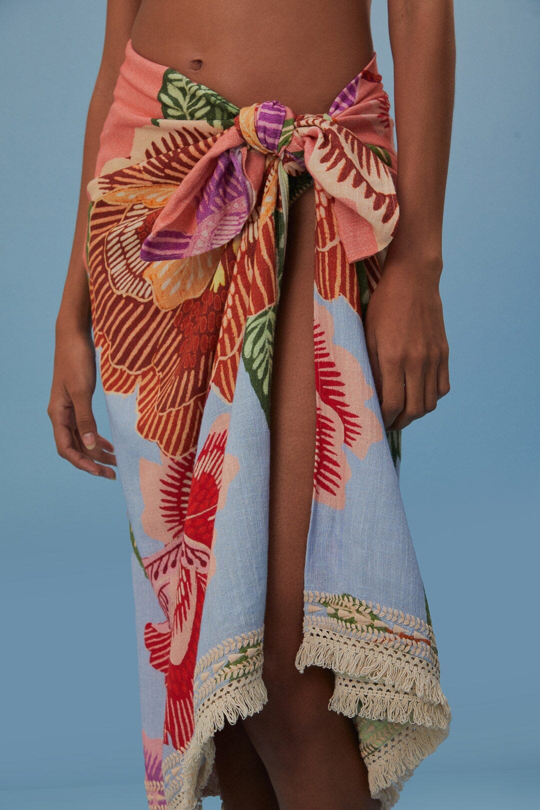 NEW_Flower Scarves Multicolor Beachwear - Flower Scarves Multicolor