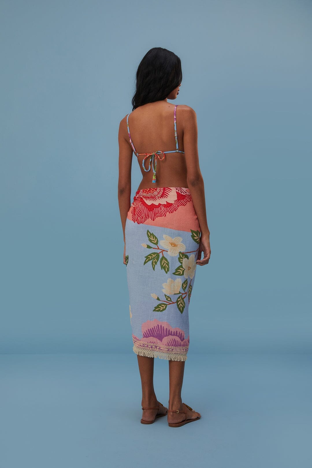 NEW_Flower Scarves Multicolor Beachwear - Flower Scarves Multicolor