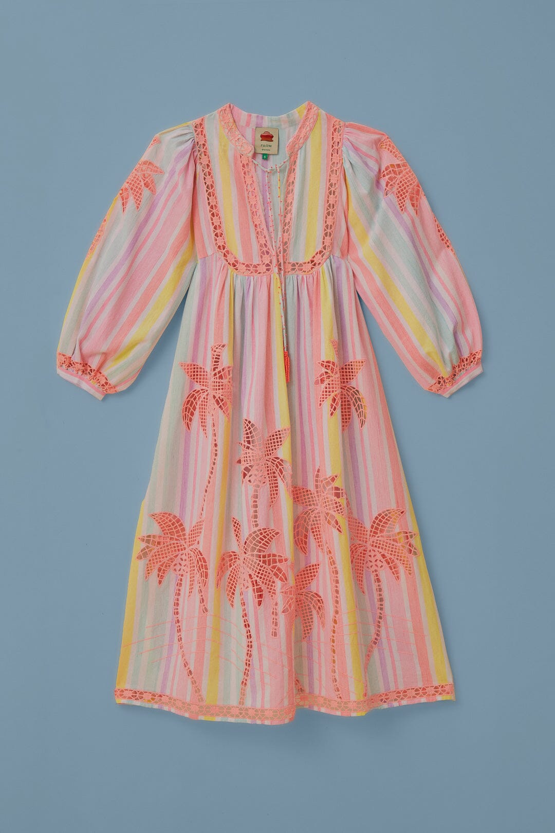 Robe midi brodée Coco Richillieu en coton - Multicolore