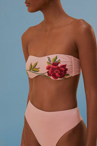 Bas de bikini taille haute Rosier - Rose