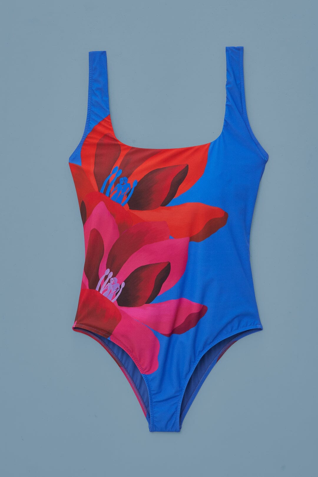 Maillot de bain une pièce Watercolor Floral - Bleu