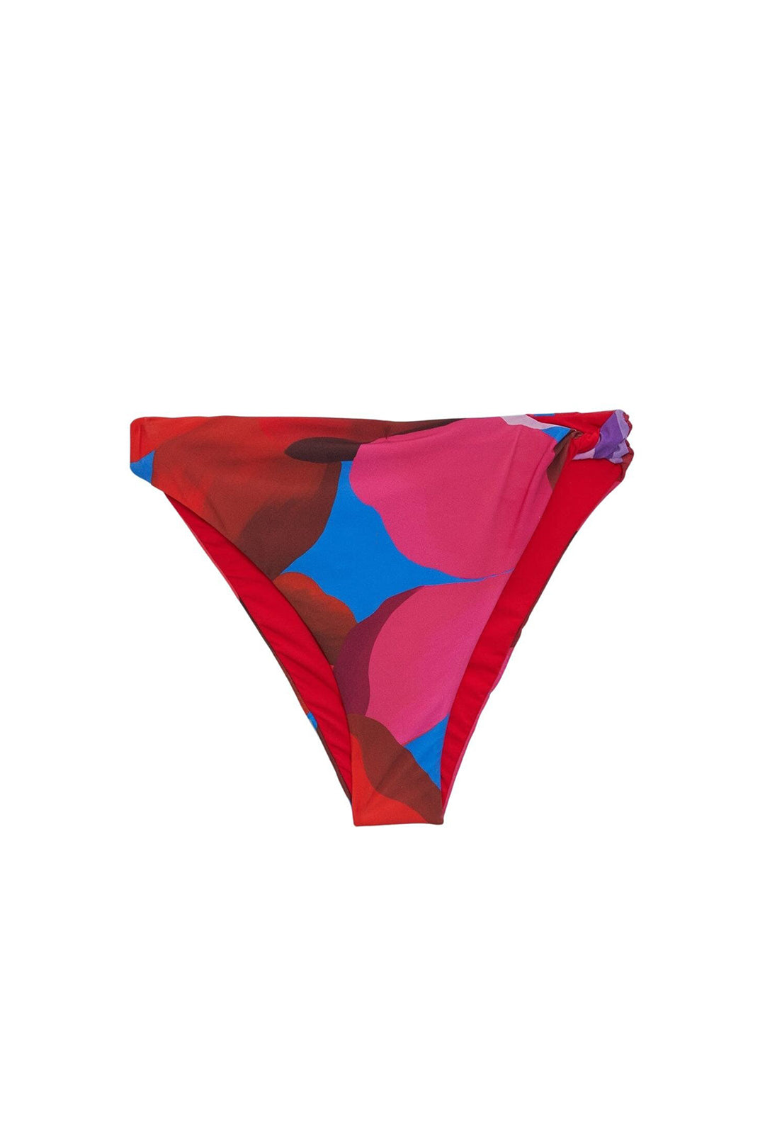Bas de bikini taille haute aquarelle Flora - Bleu