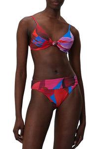 MEDIA OFF LINE_Bas de bikini Floral Aquarelle - Rouge
