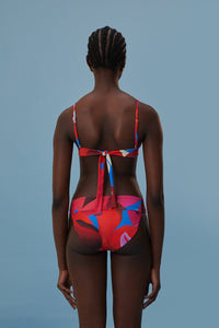 MEDIA OFF LINE_Bas de bikini Floral Aquarelle - Rouge