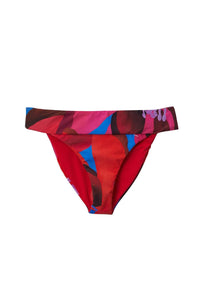 MEDIA OFF LINE_Bas de bikini Floral Aquarelle - Rouge