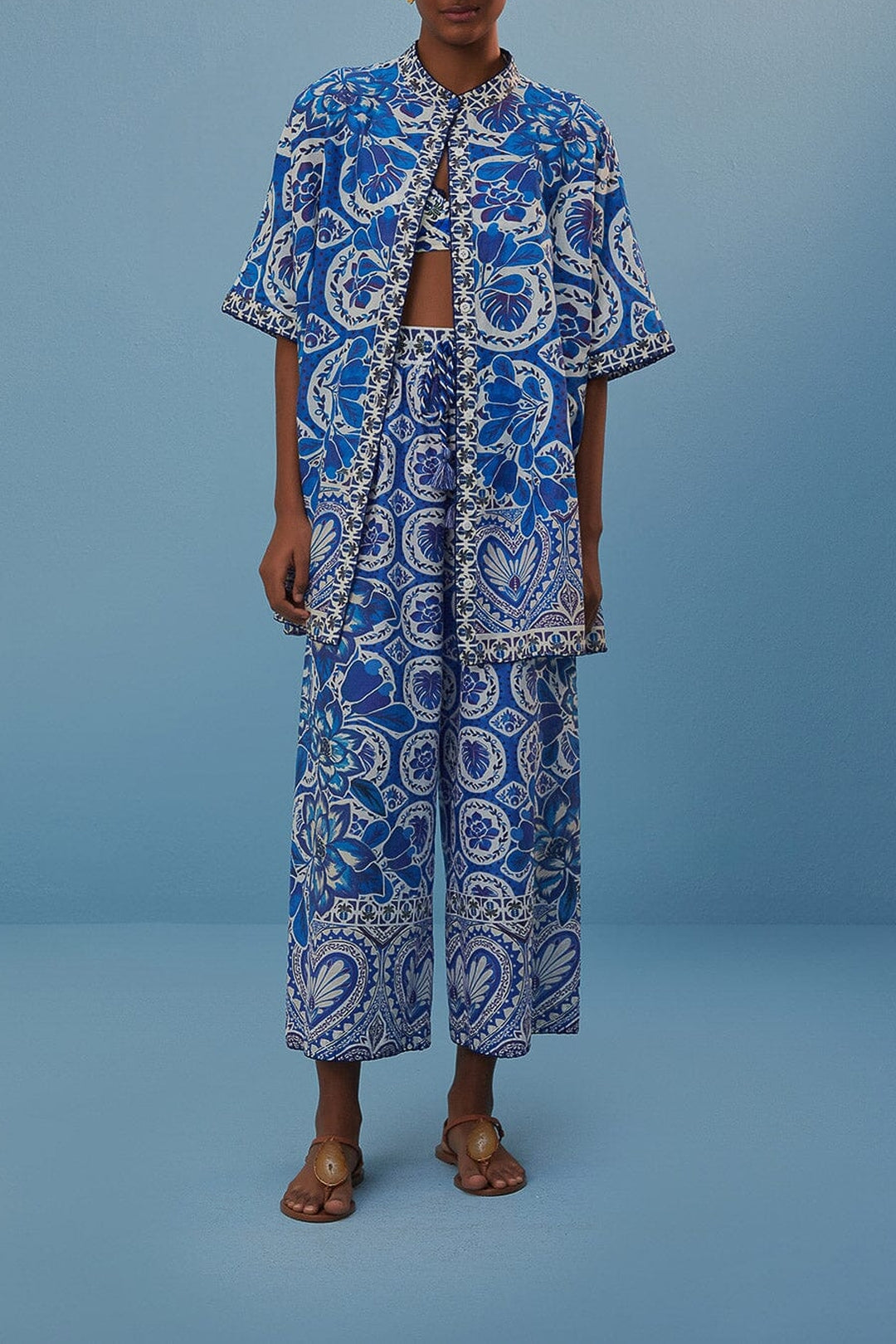 Chemise Tile Dream en coton - Bleu