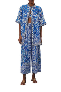 Chemise Tile Dream en coton - Bleu