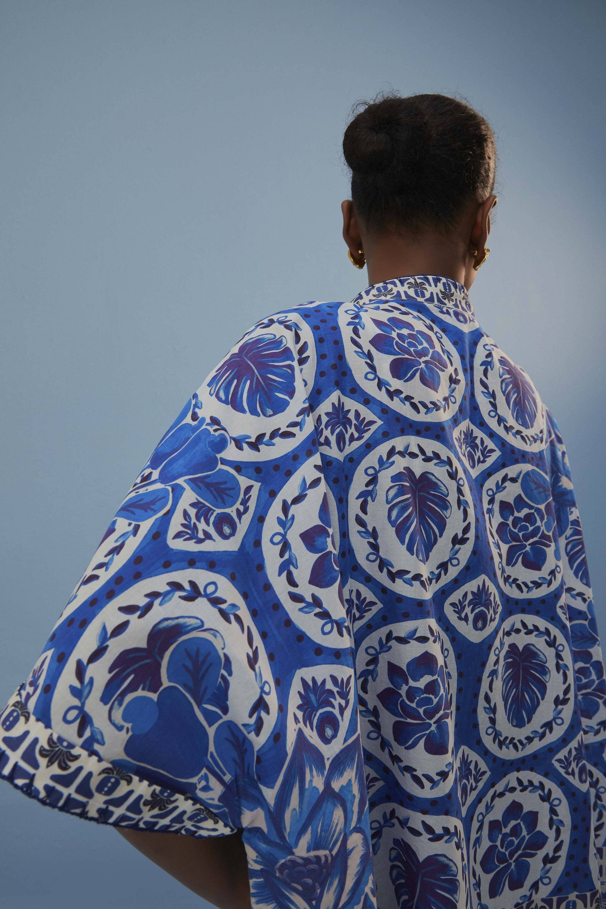Chemise Tile Dream en coton - Bleu