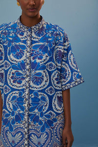 Chemise Tile Dream en coton - Bleu