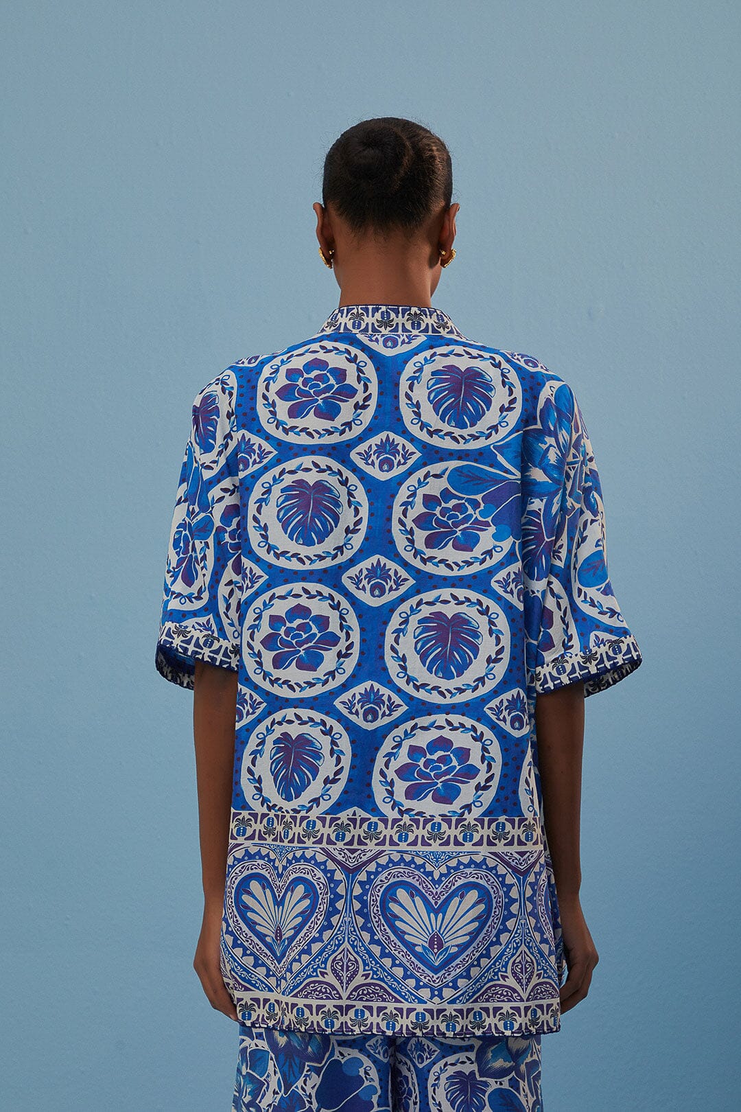 Chemise Tile Dream en coton - Bleu