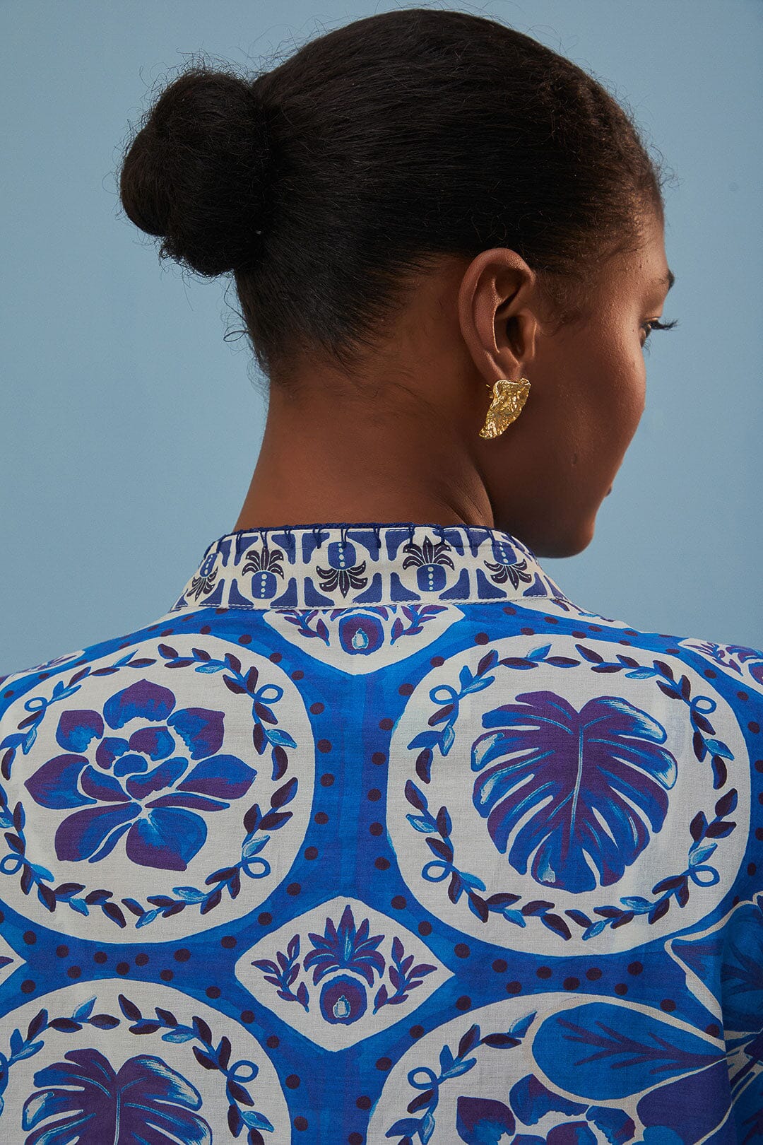 Chemise Tile Dream en coton - Bleu