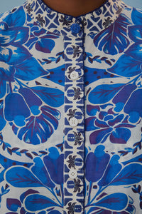 Chemise Tile Dream en coton - Bleu