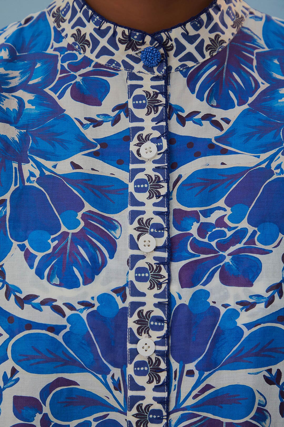 Chemise Tile Dream en coton - Bleu
