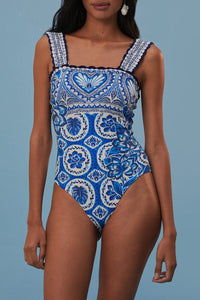 Maillot de bain une pièce Tile Dream - Bleu