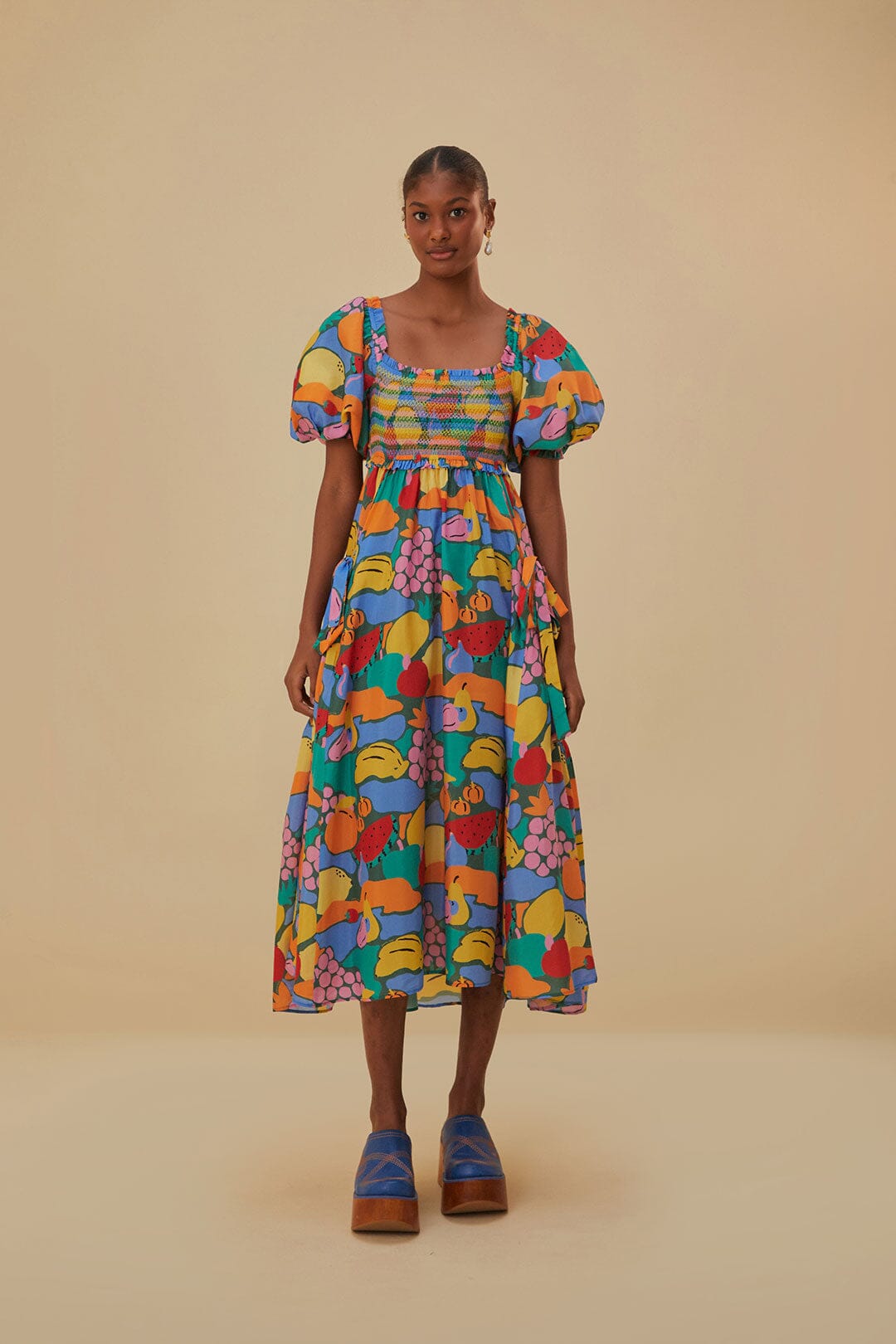 NEW_Fruit Landscape Robes midi - Fruit Landscape