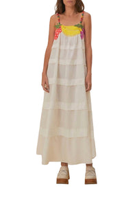Fruits Richilieu strapless maxi dress - White