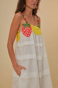 Fruits Richilieu strapless maxi dress - White