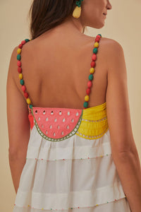 Fruits Richilieu strapless maxi dress - White