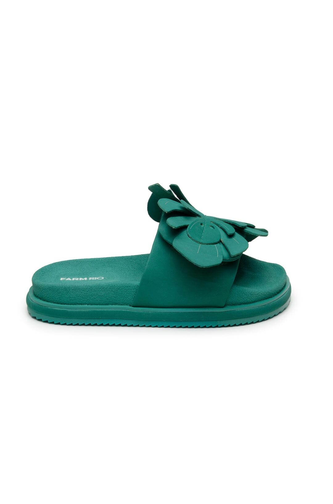 Monstera embroidered mules - Green