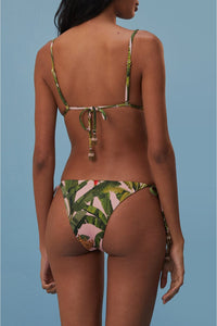 Haut de bikini Banana Leaves à nouer sur les côtés - Vert