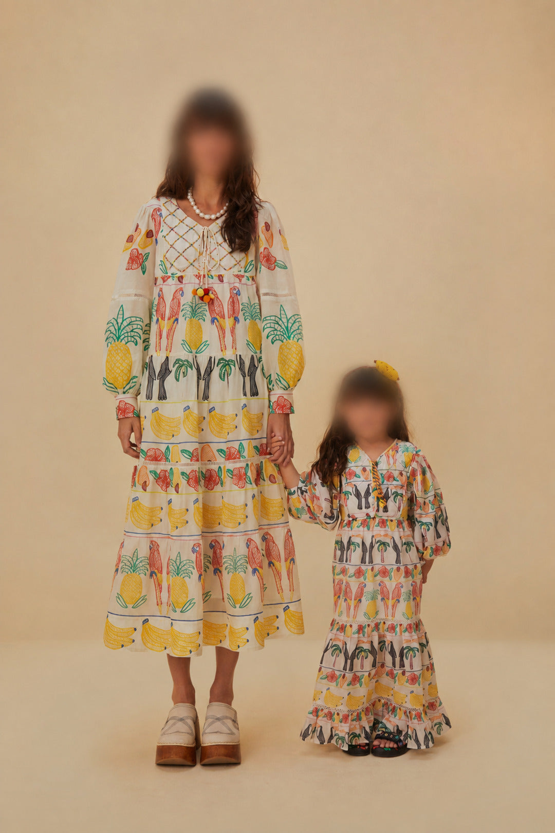 Robe midi Tropicolors - Blanc