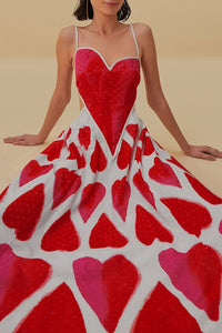 Painted Hearts Off White Robe longue - Painted Hearts Off White